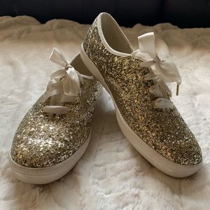 Kate Spade Gold Glitter Keds